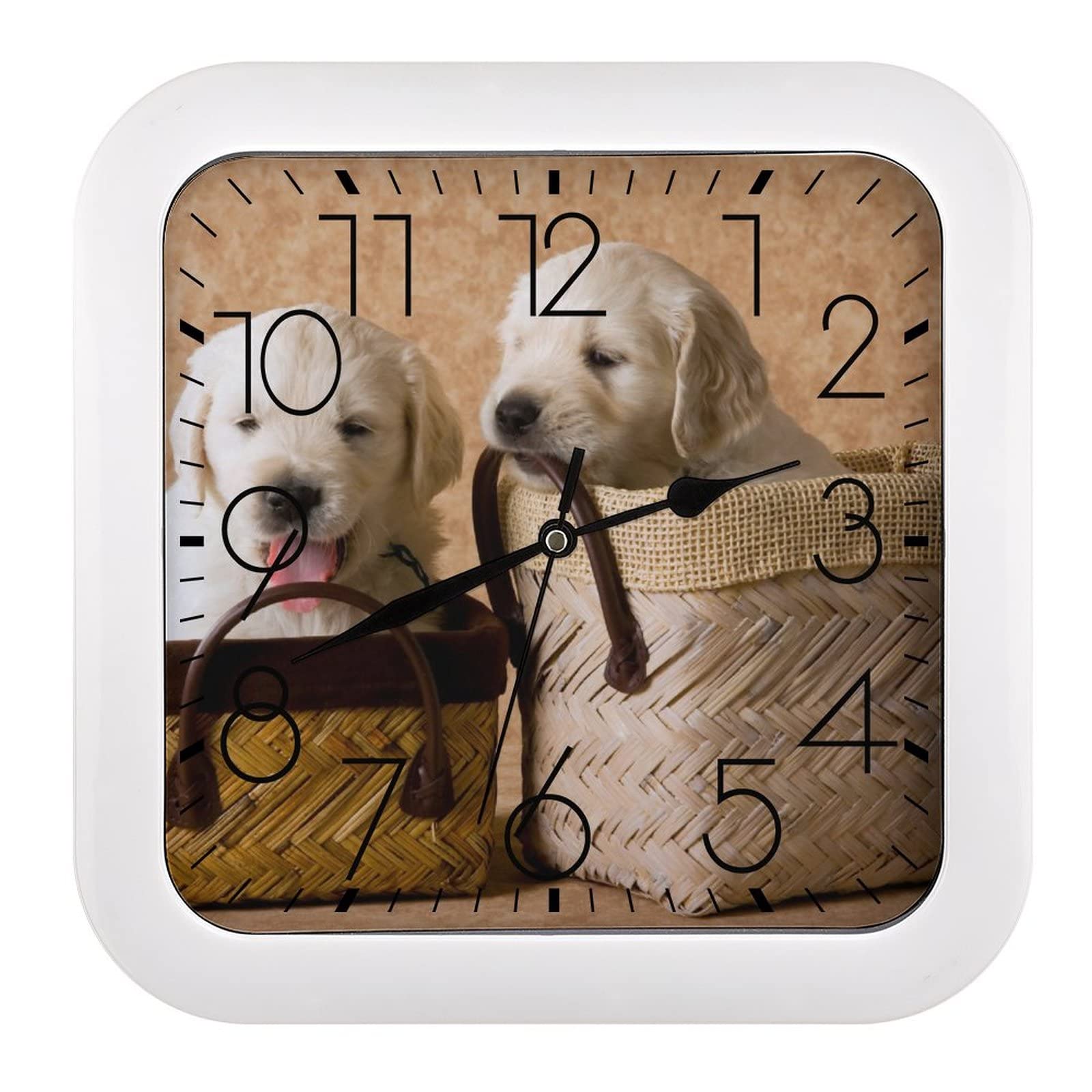 Horloge murale carrée Cute Retriever 26x26cm pour salon