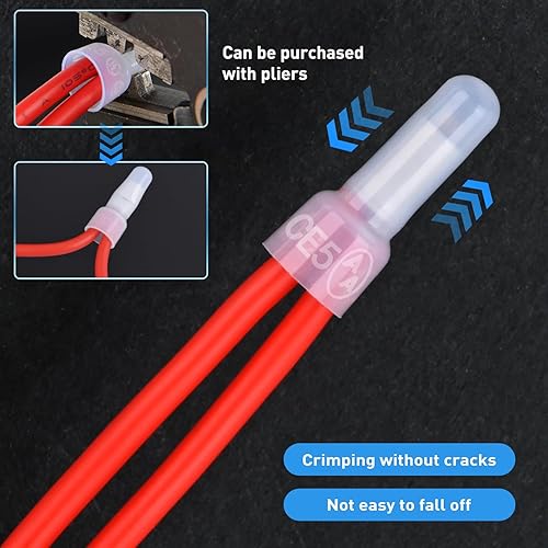Miniatura 24 de Nilight Kit surtido de terminales aislados con grifo T y cable sin soldadura de empalme rápido, 100 unidades 22-18 18-14 12-10 AWG T Tap 100