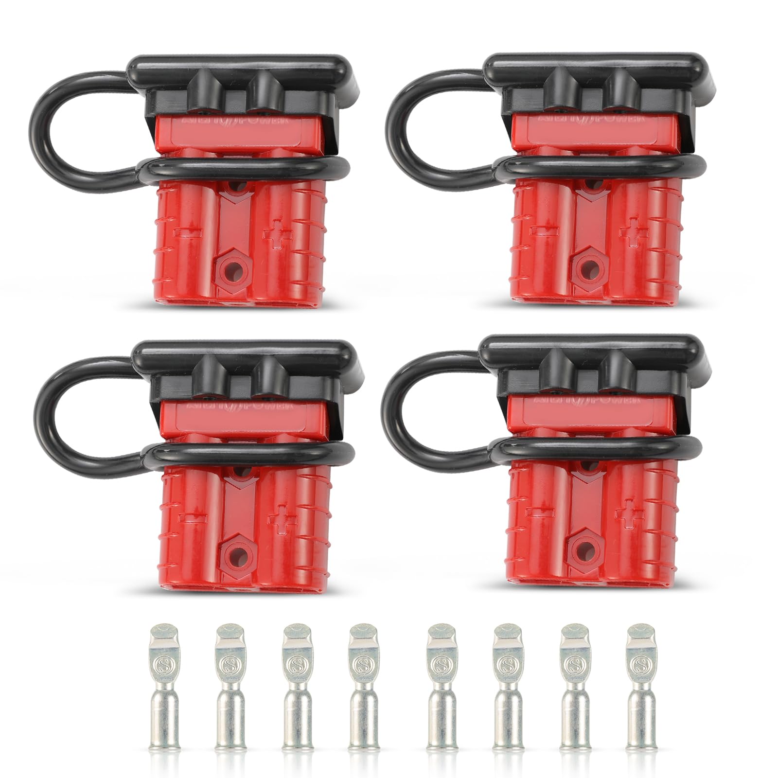 BUNKER INDUST 50A 6-10 Gauge Battery Quick Connect Disconnect Wire Harness Plug Kit 4 Pcs Battery Cable Quick Connect Disconnect Plug for Winch Auto