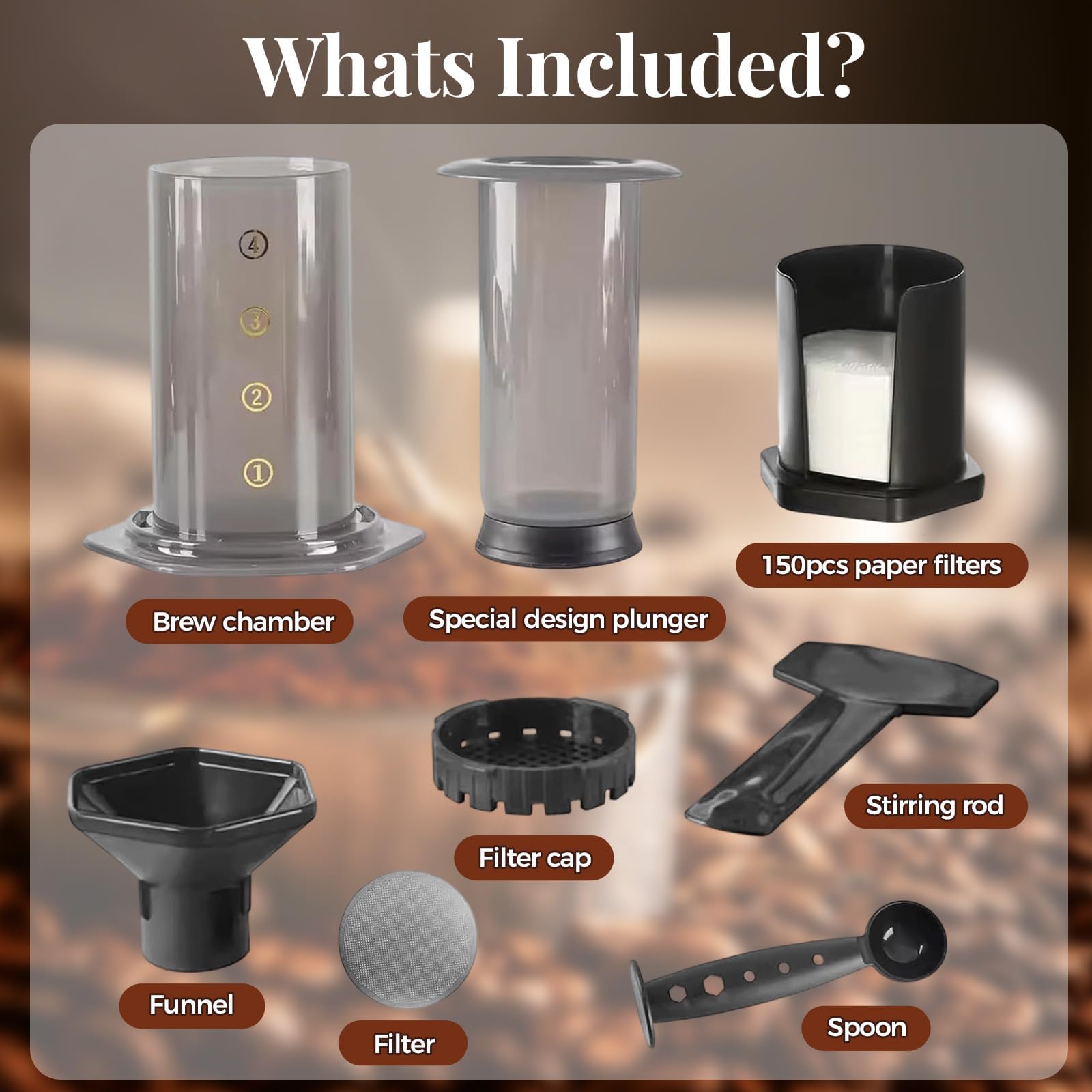 Prensa de café, cafetera y máquina de café espresso, kit de prensa de café portátil de viaje para café molido, método de preparación 3 en 1, combina prensa francesa