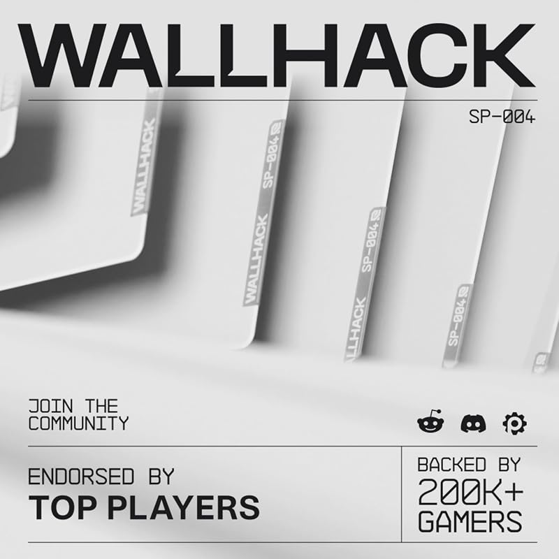Wallhack SP-004 XL Üveg Gamer Egérpad 49x43cm - Professzionális Esport Mousepad Fehér