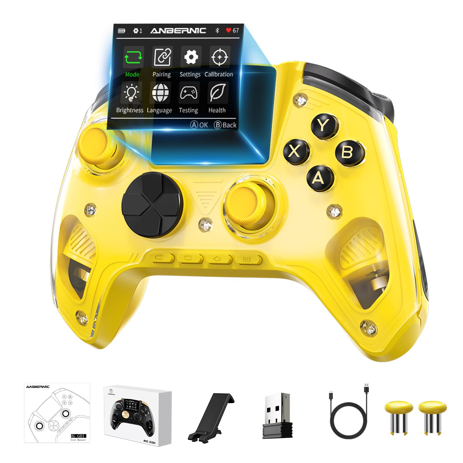 Doriteney RG G01 Wireless Gaming Controller with Heart Rate Monitor & Display, Hall Effec…