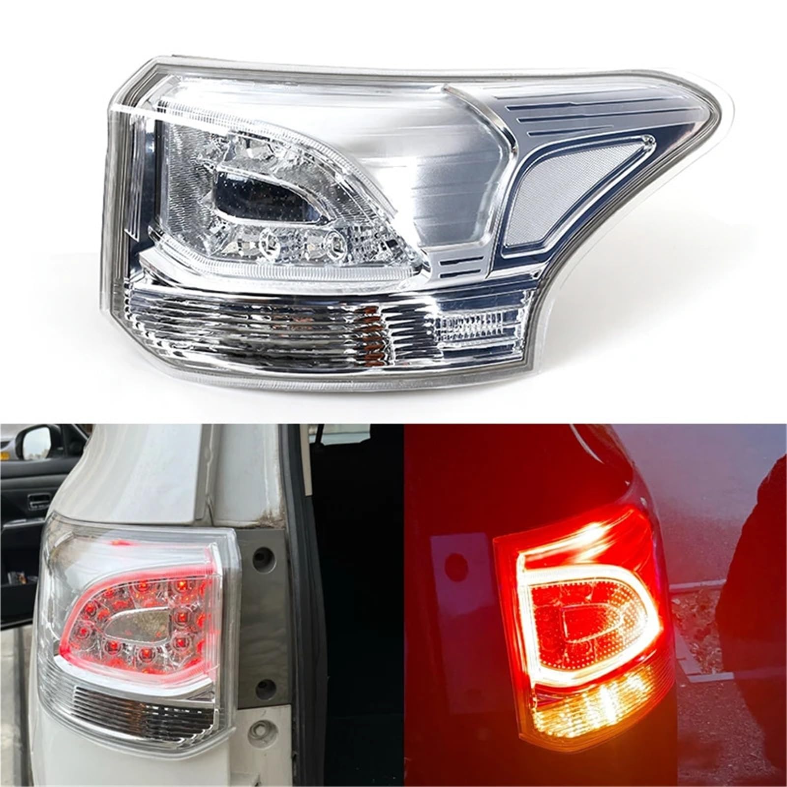 Lampa tylna zespolona Tylne światło LED samochodu, zestaw lamp tylnych, światło ostrzegawcze hamulca, światło przeciwmgielne do Mitsubishi OUTLANDER 2014 20158330A790 tylne światła LED(Left)