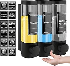 Wall Mounted Soap Dispenser, Set of 3 Shower Gel Dispenser or Wall Soap Cleaner, Soap Dispenser for Home, Bathroom, Kitchen