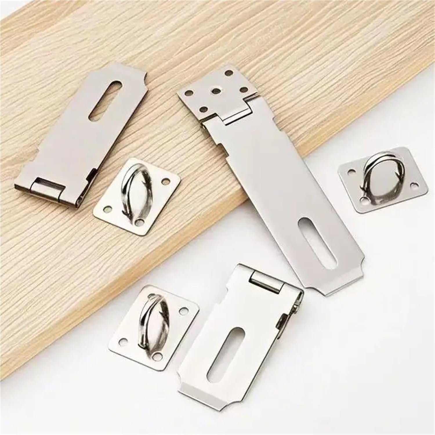 Stainless Steel Lock Buckle Door Bolt Cabinet Wooden 1Pcs(3 inches 90 Degrees)