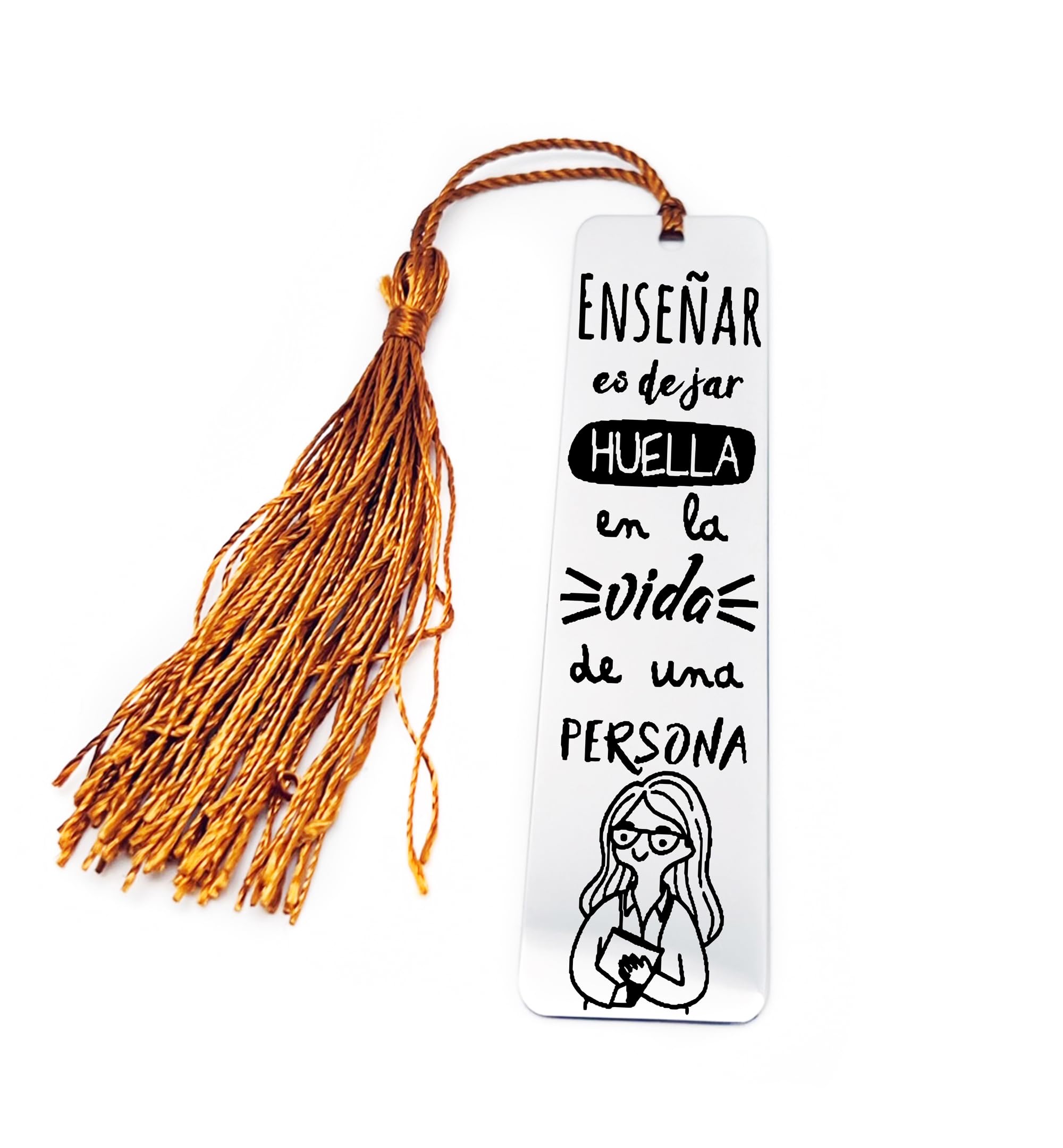 Rincón del Artesano Málaga Marcapáginas Personalizado Plata de Ley 925/1000. Regalo Fin de Curso. Regalo Profesores. Regalo Seño. Punto de libro Personalizado. Modelo Enseñar es deja Huella