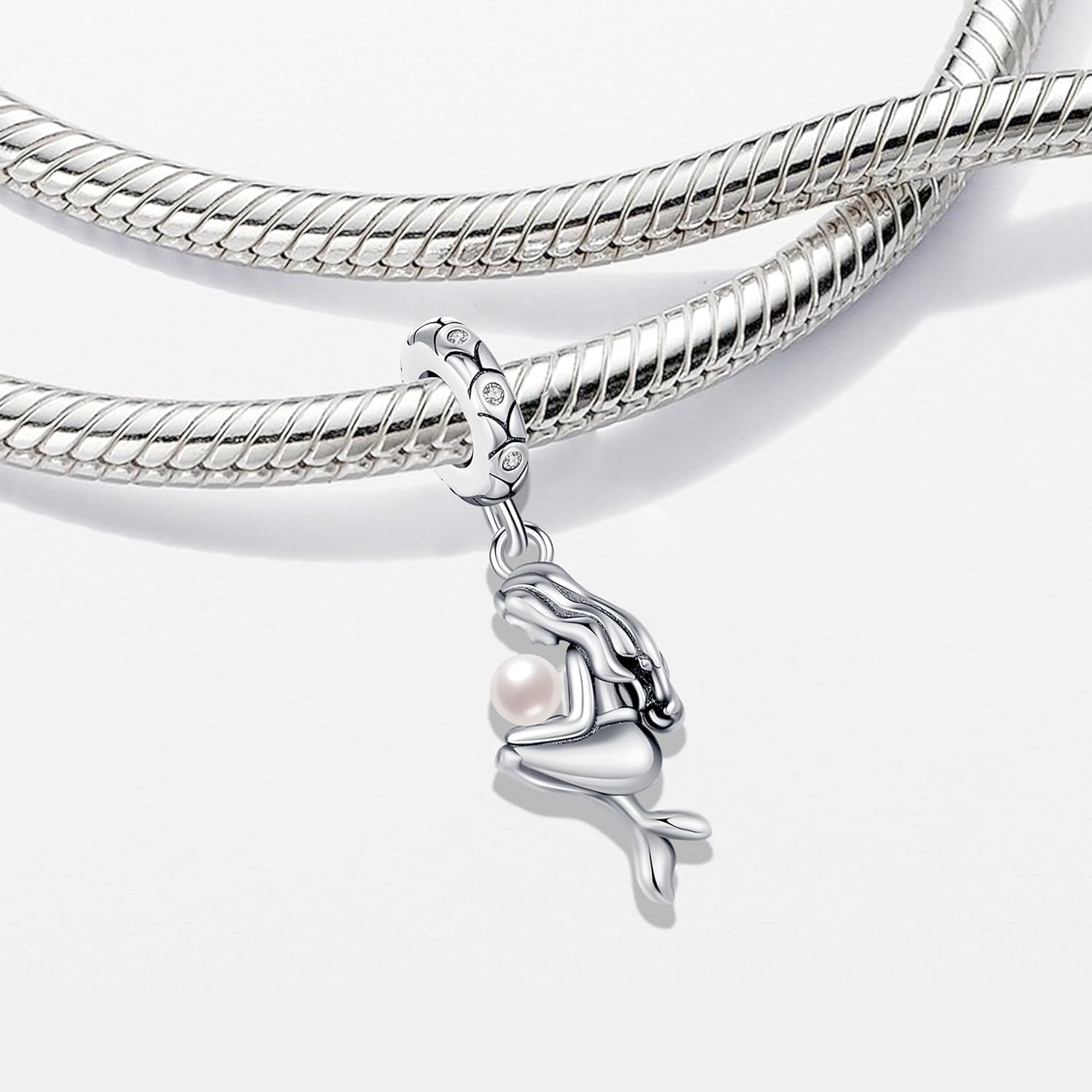 KEQ Beach Charms Shell and starfish Mermaid Dangle Charms for Bracelets Fit Pandora Ocean Bracelets-925 Sterling Silver Tropical Marine Life Charm Hawaii Vacation Summer Travel - Image 2