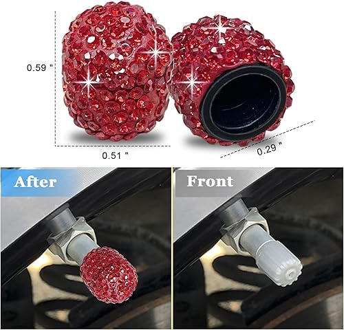 Miniatura 5 de Marcos brillantes para matrícula de automóvil, paquete de 2 soportes para placa de matrícula de diamantes de imitación con 4 tapas de vástago de