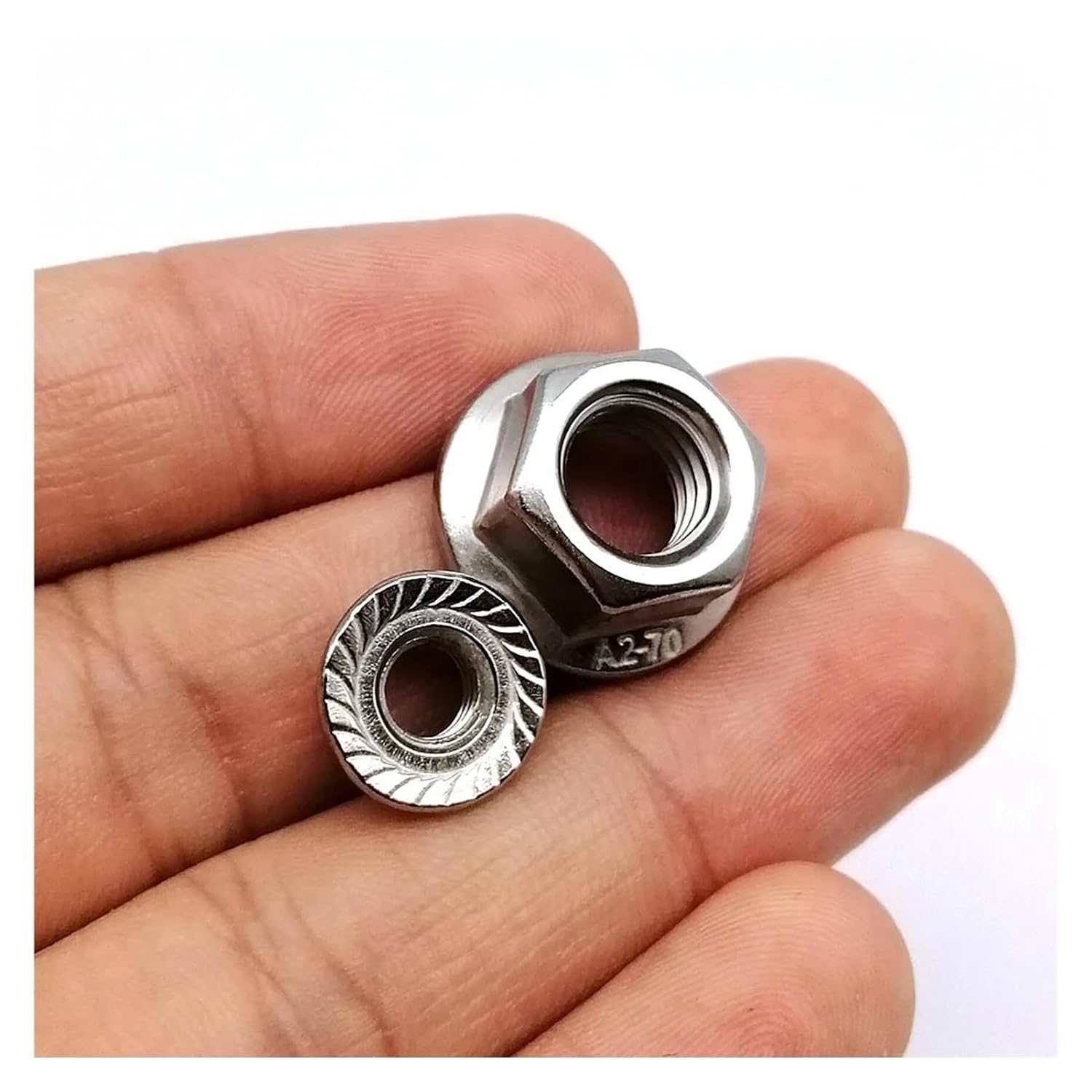 Flange nut,Clamping nut, 2/5/10/25pcs M3 M4 M5 M6 M8 M10 M12 DIN6923 Stainless Steel Hexagon Hex Head Serrated Spinlock Flange Lock Nut(25pcs M6)