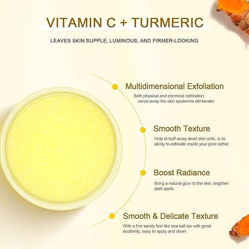 Miniatura 5 de NEUTRIHERBS Exfoliante facial de cúrcuma, crema exfoliante con vitamina C, suaviza, ilumina la piel, 1.76 onzas