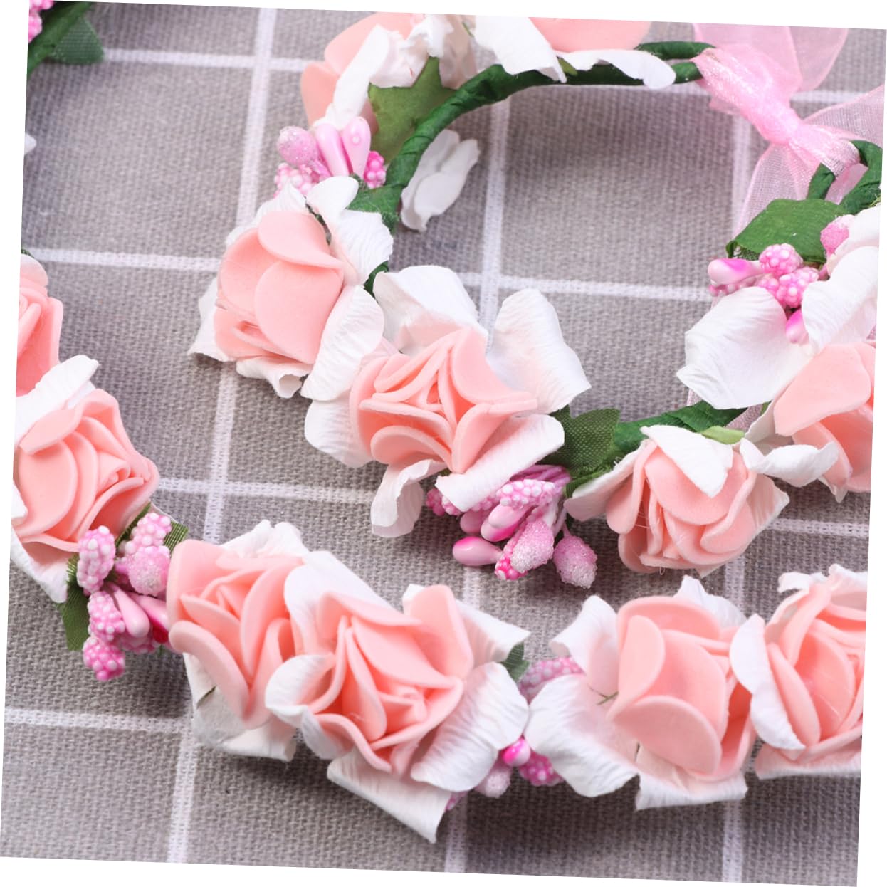 Girls accessories 6 sztuk ślubnego nakrycia głowy i bransoletki Girlanda do włosów i kwiatowa bransoletka Wianek i pętla na rękę Różowa Birthday Gift