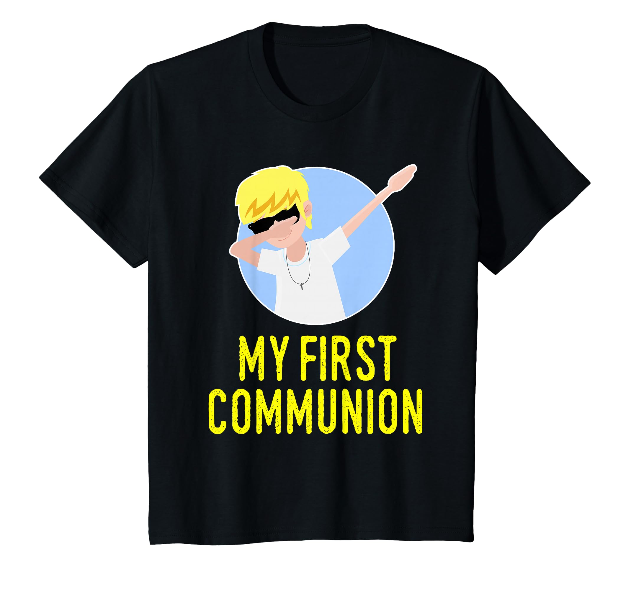 Kids My First Holy Communion For Boys Clothes Dabbing Blonde 1st T-Shirt