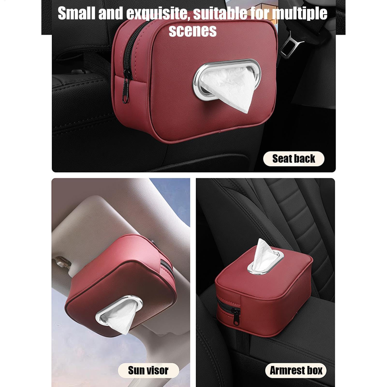 Soporte para caja de pañuelos para automóvil, Servilletero para automóvil, Soporte dispensador de servilletas para coche grande, Soporte para pañuelos para visera de coche, funda para pañuelos para as