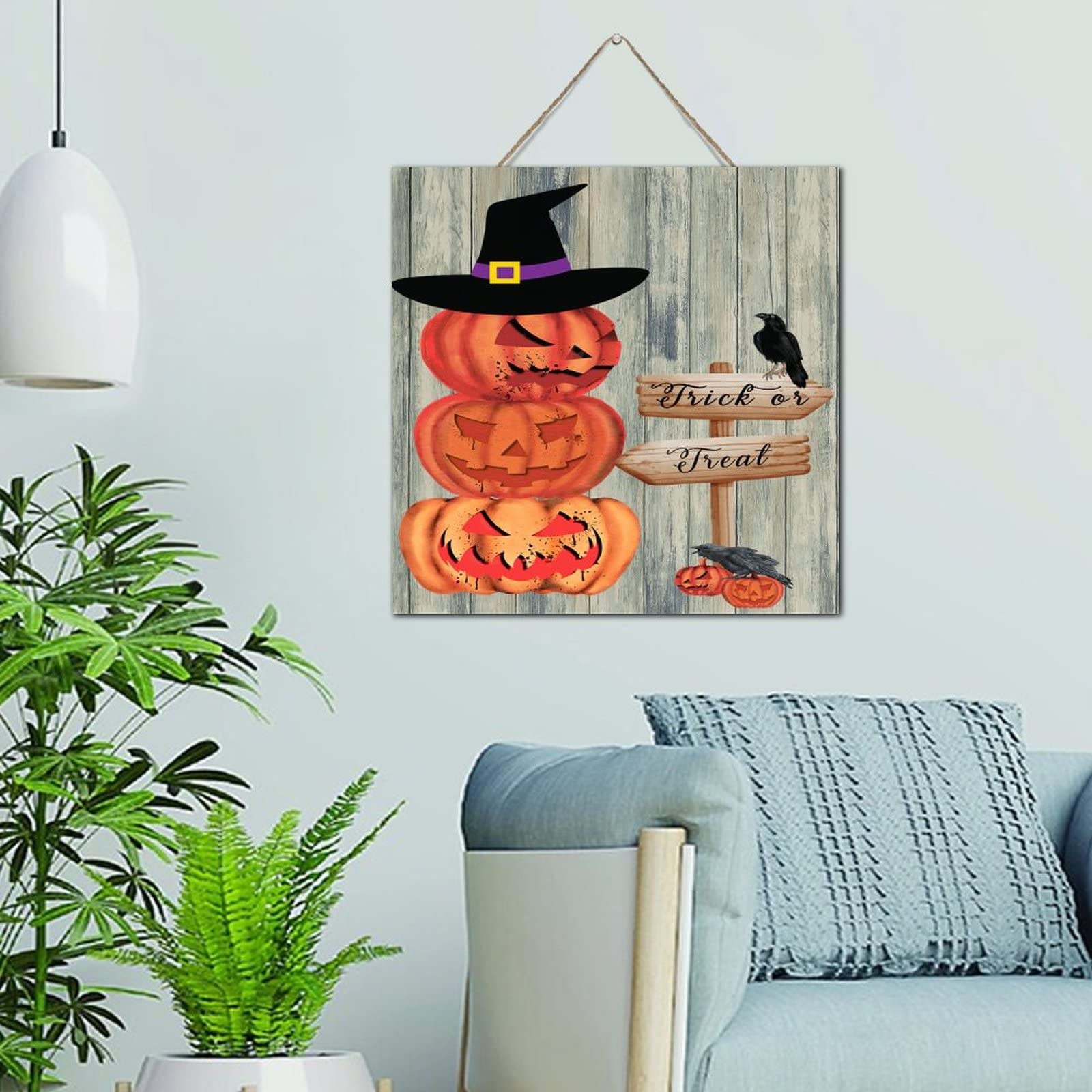 Panneau en bois amusant pour offrir une décoration d'automne originale de 30 cm