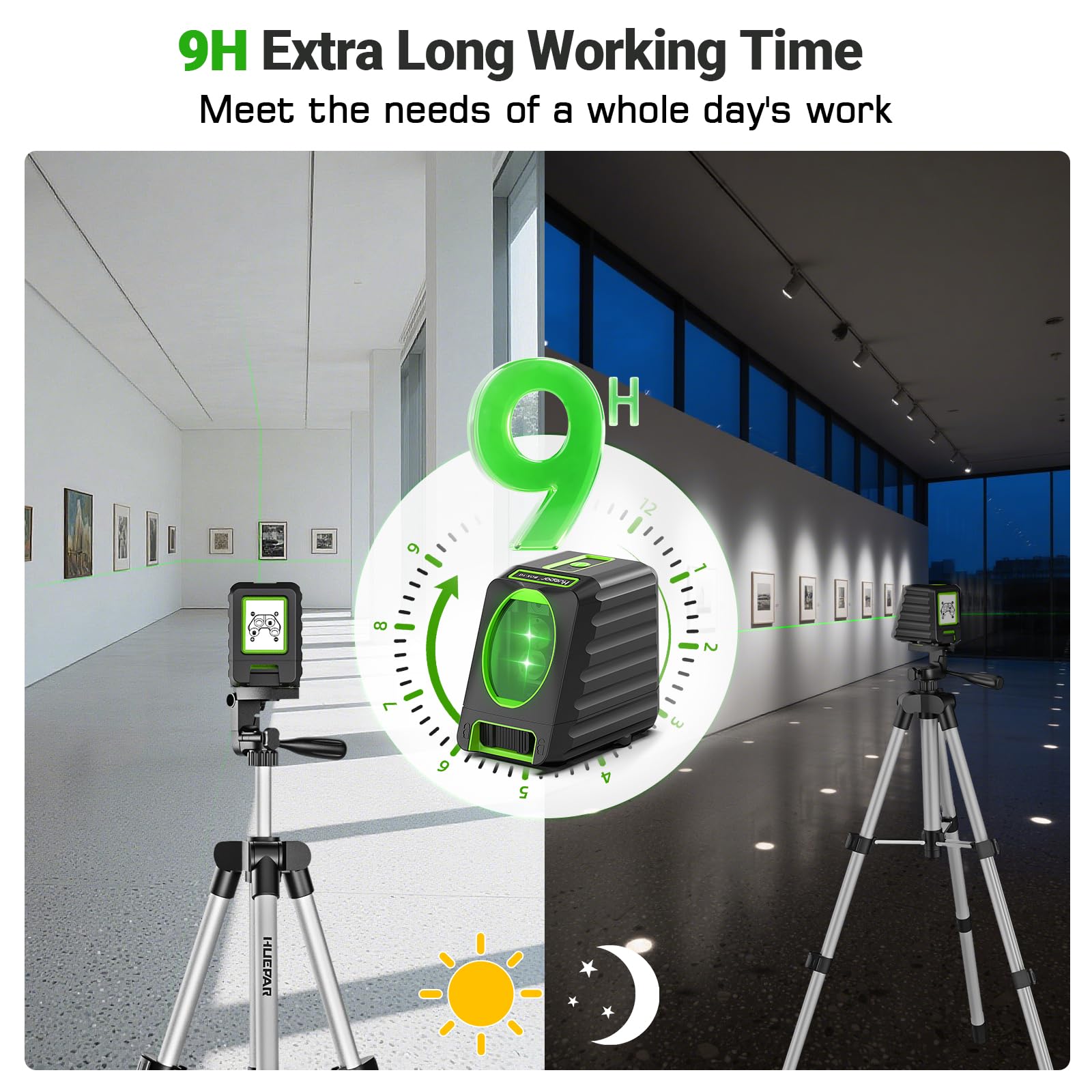 Huepar Laser Level & 40in Tripod - Level Projects Easily -7