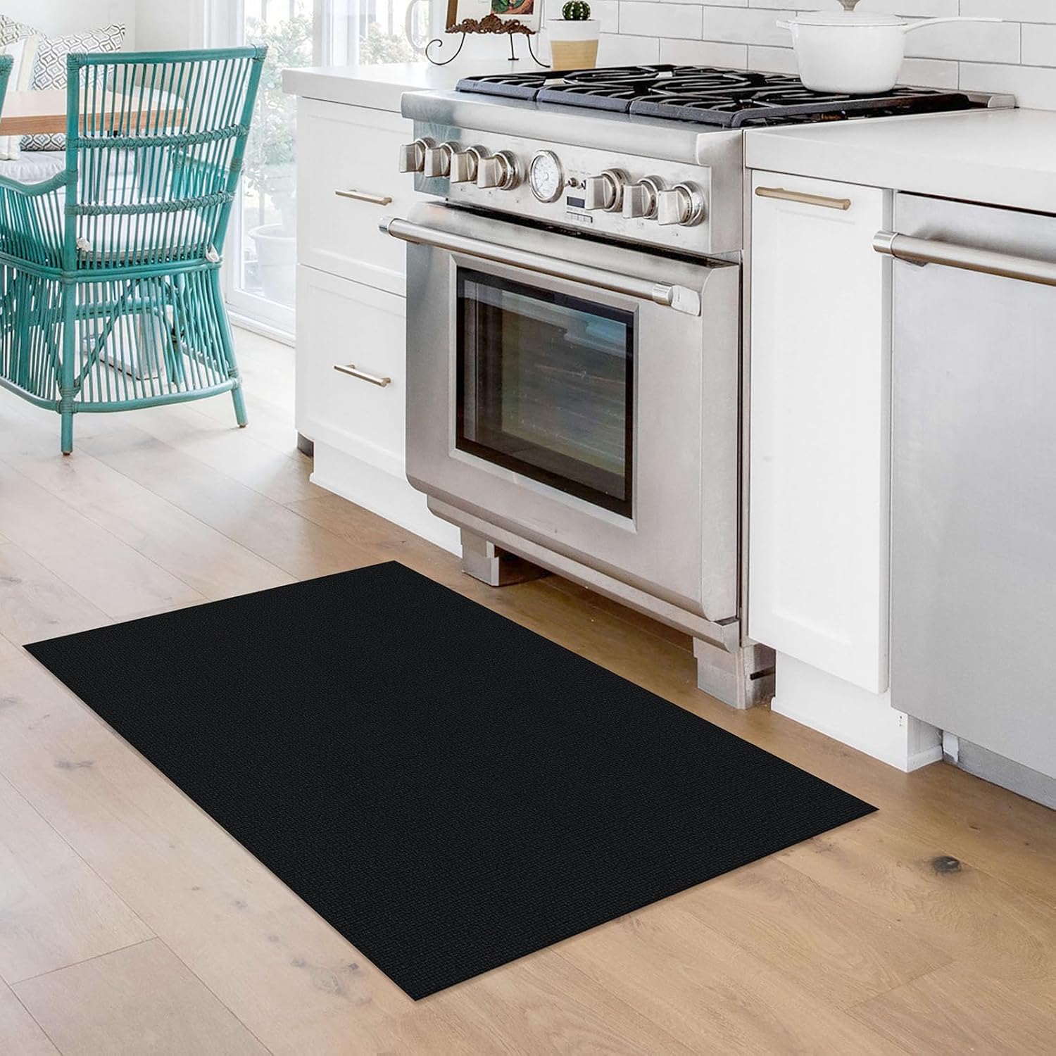 kozyfly washable area rug 2x3 ft small entryway rug indoor door mat non slip front door rugs indoor braided cotton floor carpet for front entrance bathroom kitchen foyer, black 2' x 3' (rectangular) black