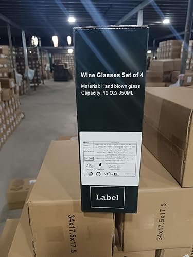 Miniatura 8 de PARACITY Juego de 2 copas de vino sopladas a mano, vidrio transparente, copa de tallo largo para vino tinto y blanco, regalos de Navidad, copas de