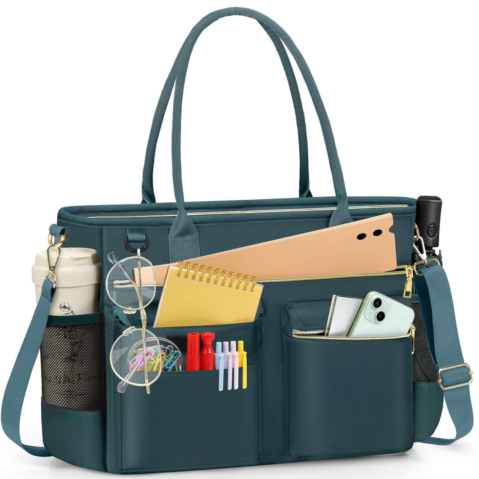 RAINSMORE Laptop Bag for Women 15.6 Inch Work Teacher Tote Nurse Bag Professional Laptop Tote Computer Messenger Shoulder Bags Large Handbag Business Office Work Briefcase