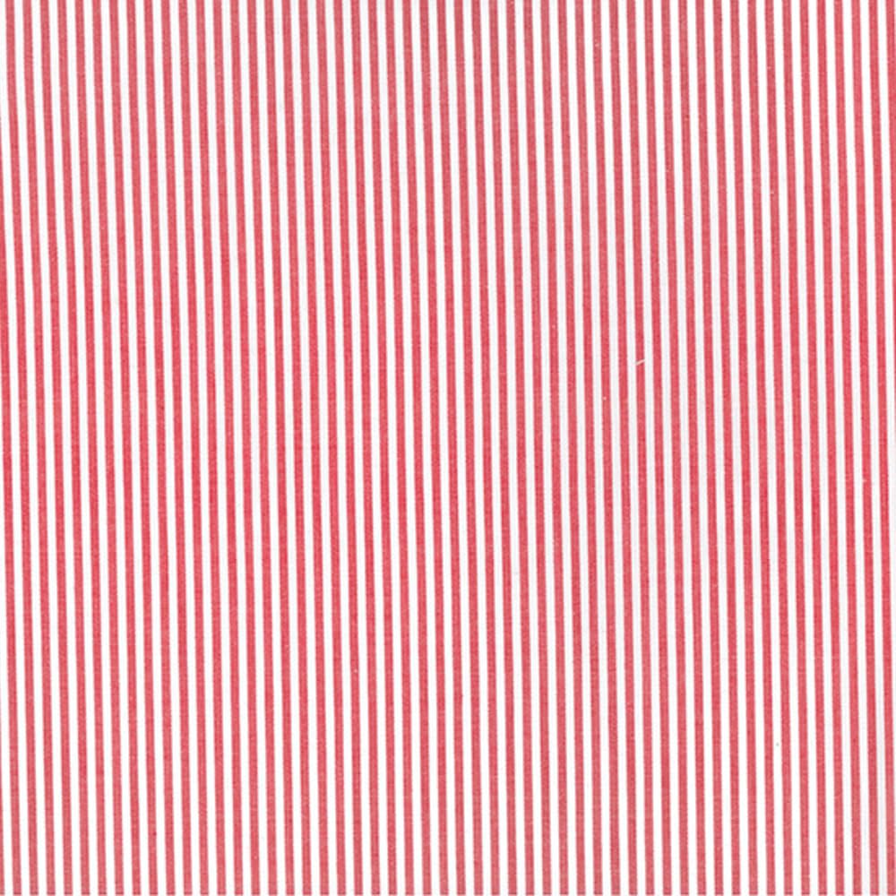 Oh Sew Crafty Limited Red Chambray 100% Yarn Dyed Cotton Fabric Candy Stripes Lines 144Cm Wide (Sold Per Half Metre) (Red)