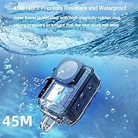 Vista 5 de Funda impermeable de tiro horizontal y vertical para DJI Osmo Action 3/Action 4/Action 5 Pro, carcasa protectora de buceo profundo de 147.6 ft/148