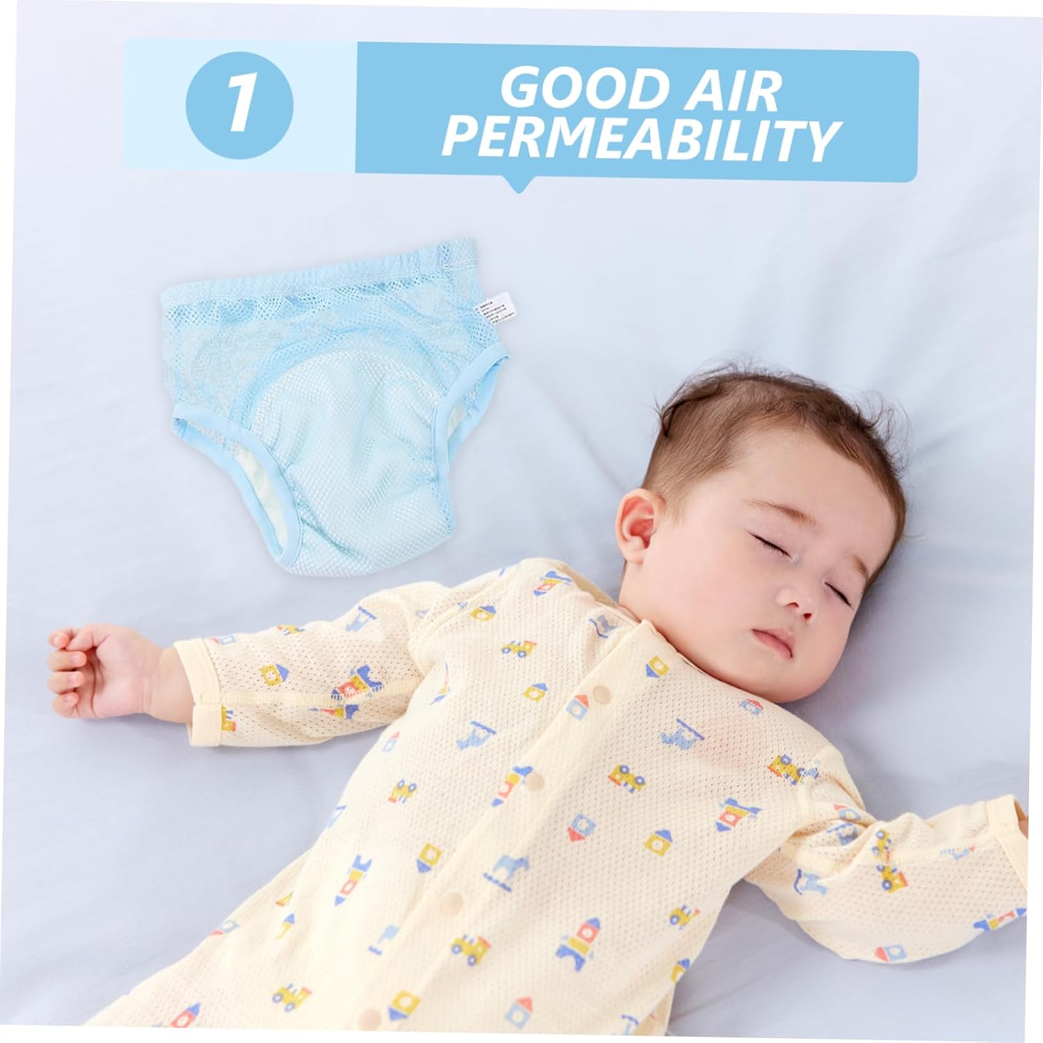 Totority 3pcs Reusable Cotton Training Pants for Newborns Breathable Diapers for Potty Training Comfortable Boy Girl Diapers Yellow