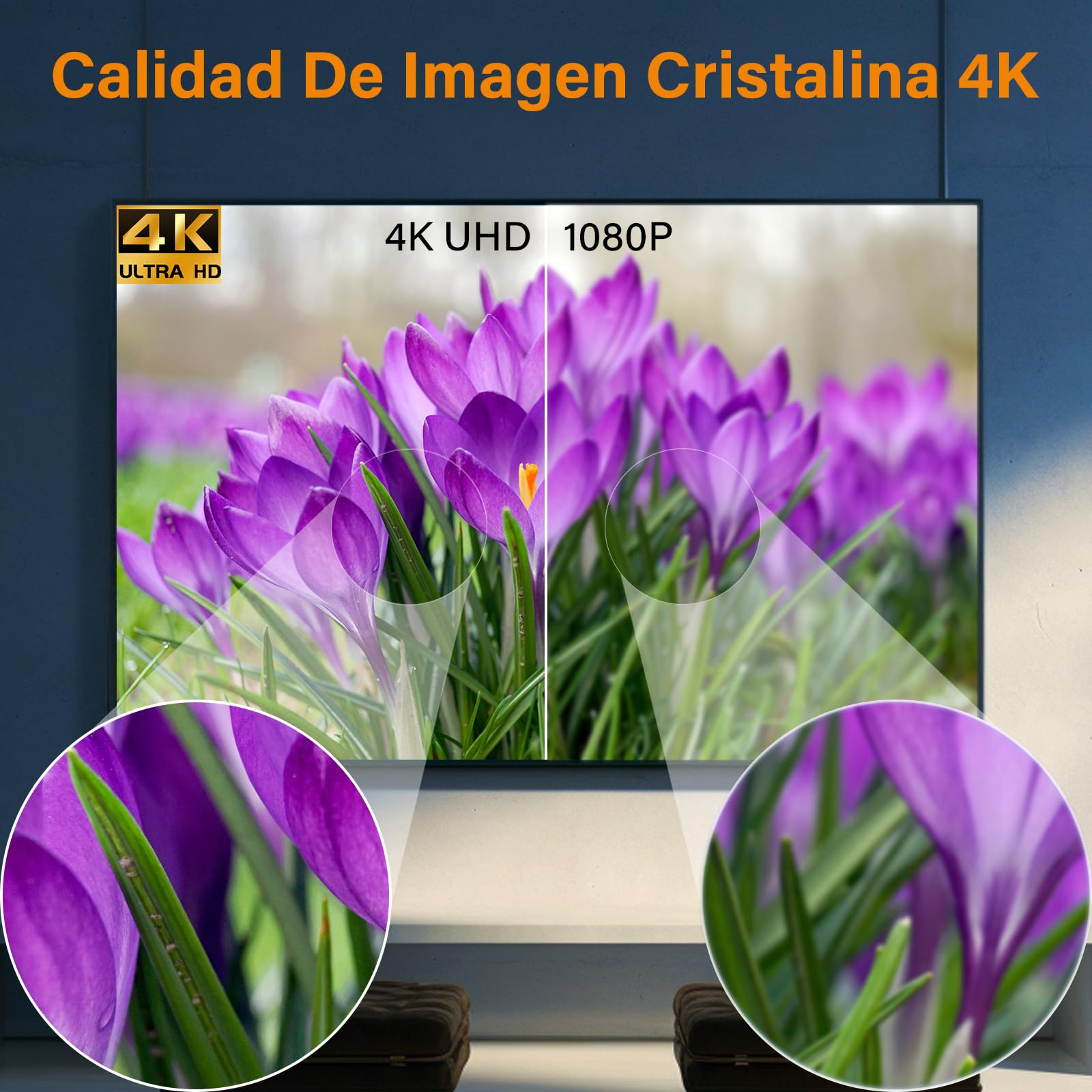 Antena TV Interior,Antena televisión Interior Potente 2026 con Base Magnética, 420 km de Largo Alcance y recepción remota de 360°,Compatible con Canales 4K/1080p/VHF/UHF DVB-T/T2 en Abierto