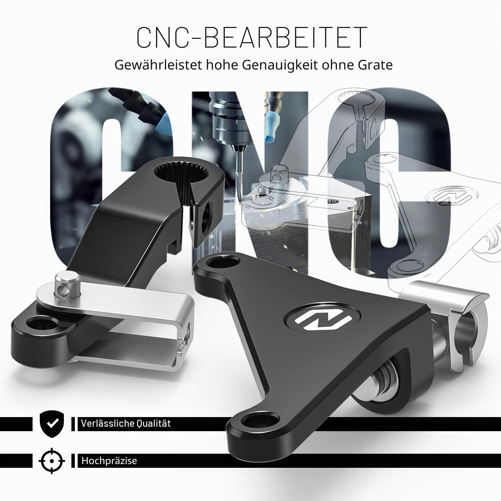 NICECNC Schwarzer EIN-Finger-Kupplungsarm, kompatibel mit Yamaha Tenere 700/XTZ700 2019–2024, Verstellbarer Aluminiumhebel, kompatibel mit Yamaha Tenere 700 Rally Edition 2020–2024, Siehe Passform