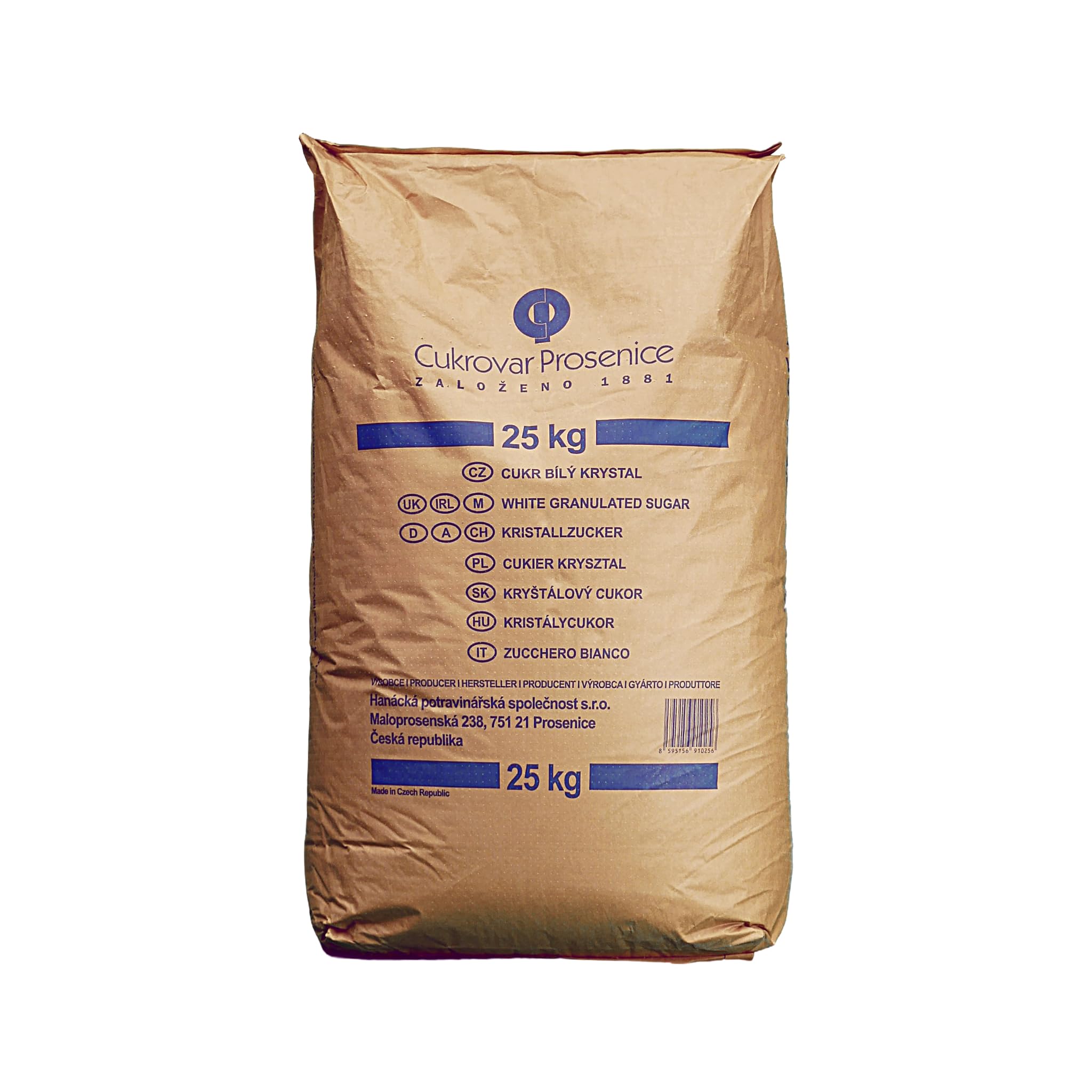 Weißer Kristallzucker - Saccharosegehalt ≥ 99,9% - 25kg Sack | Lebensmittelqualität - frei rieselnd