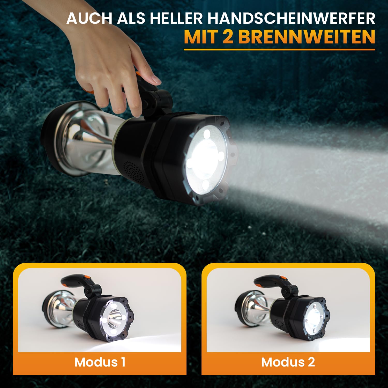 4in1 LED Laterne aufladbar | Notfallradio | Powerbank | Handyladegerät | SOS-Sirene | optimal bei Stromausfall, Blackout, Camping und Freizeit