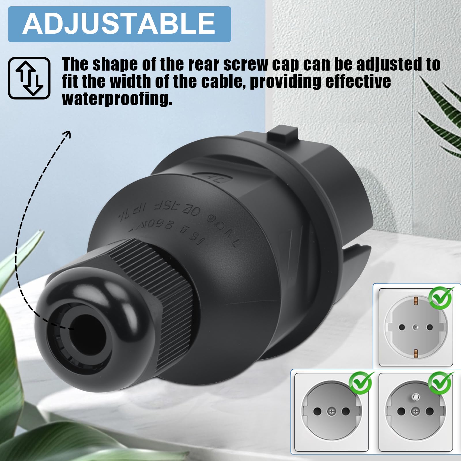 10Pcs Spina Schuko 250V(16A), Presa Schuko con Contatto di Protezione, Ritardante di Fiamma Ip44, per Cavo da 6 a 10 mm, Europa Spina per Cavi per Esterni con Cacciavite