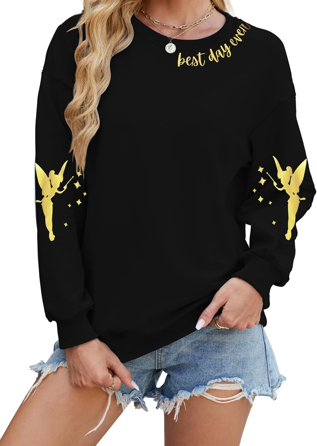MYHALF Magical Shirt for Women Magic Kingdom Sweatshirt Best Day Long Sleeve Shirts Family Vacation Pullover Tops