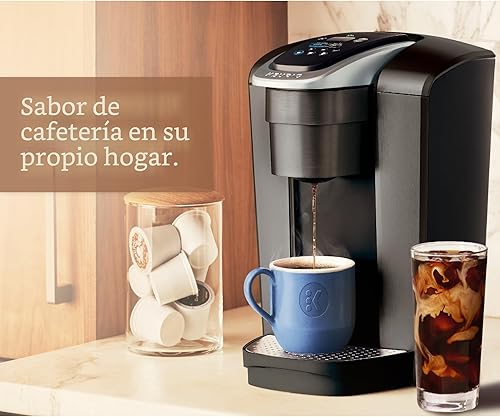 Vista 11 de Keurig Cafetera K-Elite, cafetera de vainas K-Cup de una sola porción, con capacidad de café helado, pizarra cepillada