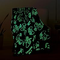 Vista 8 de Wesan Manta de galaxia que brilla en la oscuridad, regalos espaciales para niños y niñas, espacio exterior, planetas, naves espaciales, astronomía