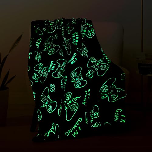 Wesan Manta de videojuegos que brilla en la oscuridad, para niños, adolescentes, cumpleaños, Navidad, Pascua, 1 a 13 años, juguetes de videojuegos,