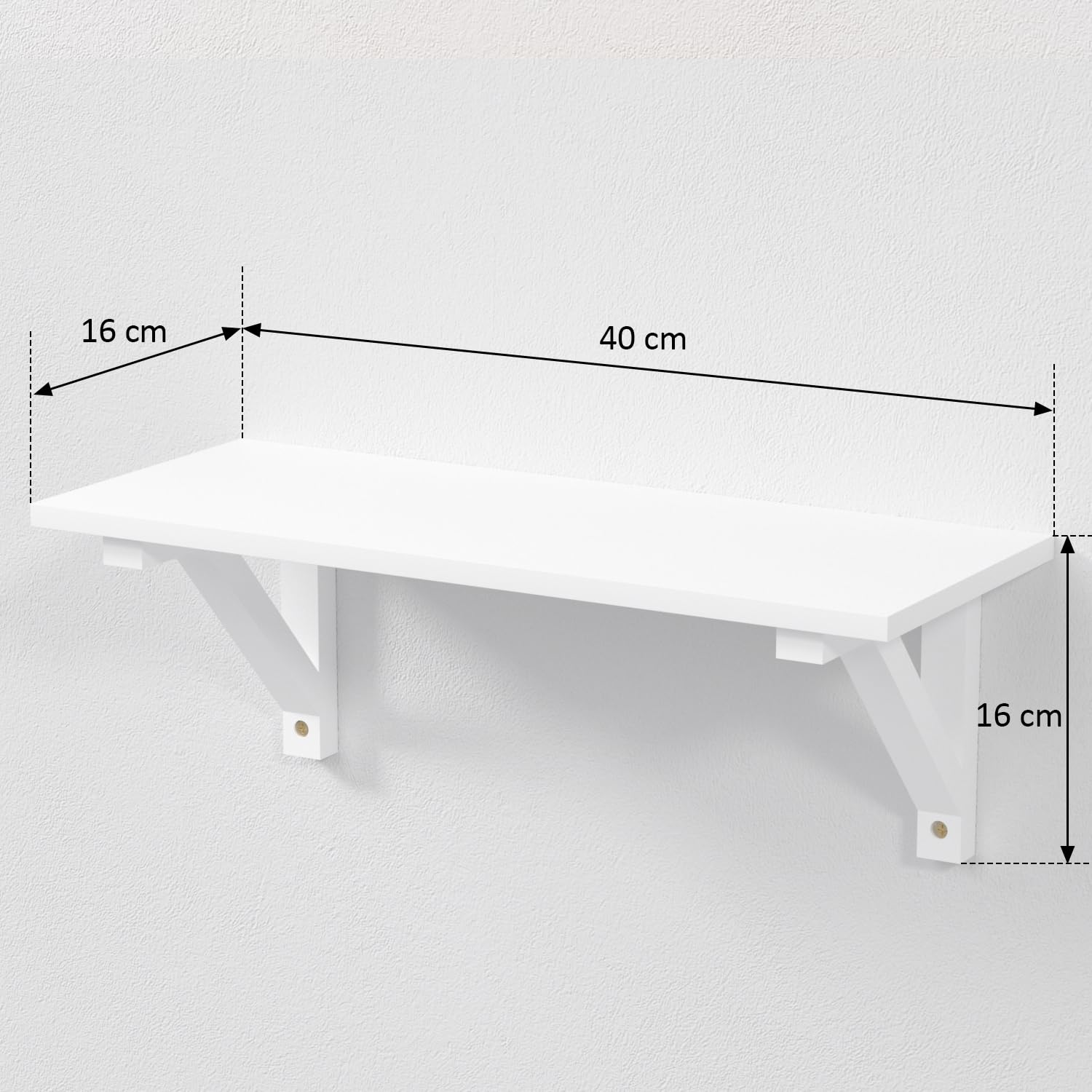 Estanteria Pared de 3 Niveles, Estantes de Pared de Madera Natural, Baldas Pared Ideal para Salon, Dormitorio, Baño, Estudio, Cocina, Oficina, Pasillo, Blanco