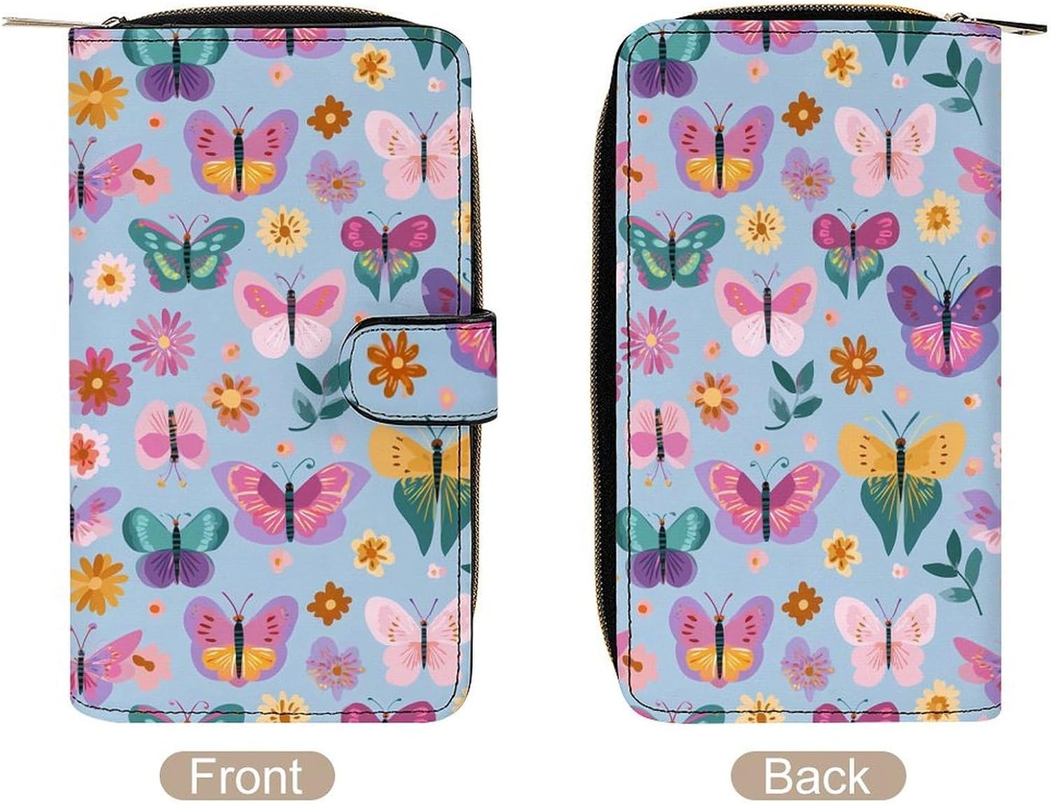 Colorful Butterfly And Floral Novelty Wallets Credit Card Holders Large Handheld Coin Pockets Wallet