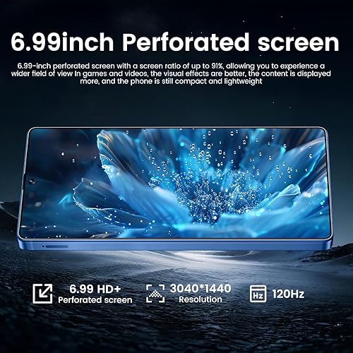 Miniatura 4 de I25 Ultra Smartphone 16+512GB  Android 14  Snapdragon 8 Gen 3  Cámara dual de 68MP+108MP  Batería de 7000mAh  Pantalla FHD+ de 6.99 pulgadas  Supera