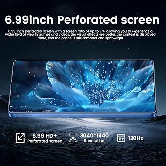 JQAKP I25 Ultra Smartphone 16+512GB | Android 14 | Snapdragon 8 Gen 3 | 68MP+108MP Dual Camera | 7000mAh Battery | 6.99 FHD+ Display | Outperform Competitors in Speed & Power (Blue)