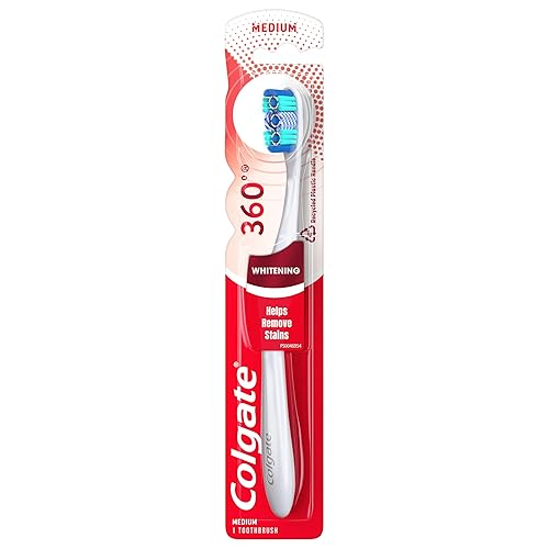 Colgate Cepillo de dientes de cabeza completa blanco óptico 360 talla M