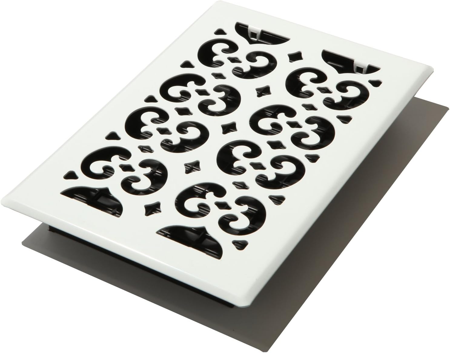 Decor Grates FSH610-WH Scroll Floor Register, 6-Inch by 10-Inch, White