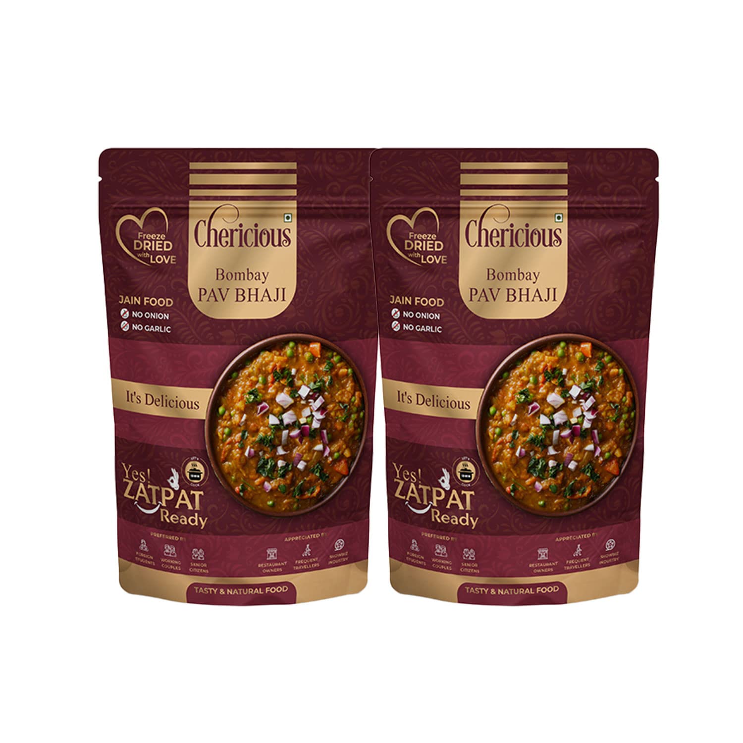 Chericious Jain Food Ready to Eat Pavbhaji No Onion & No Garlic