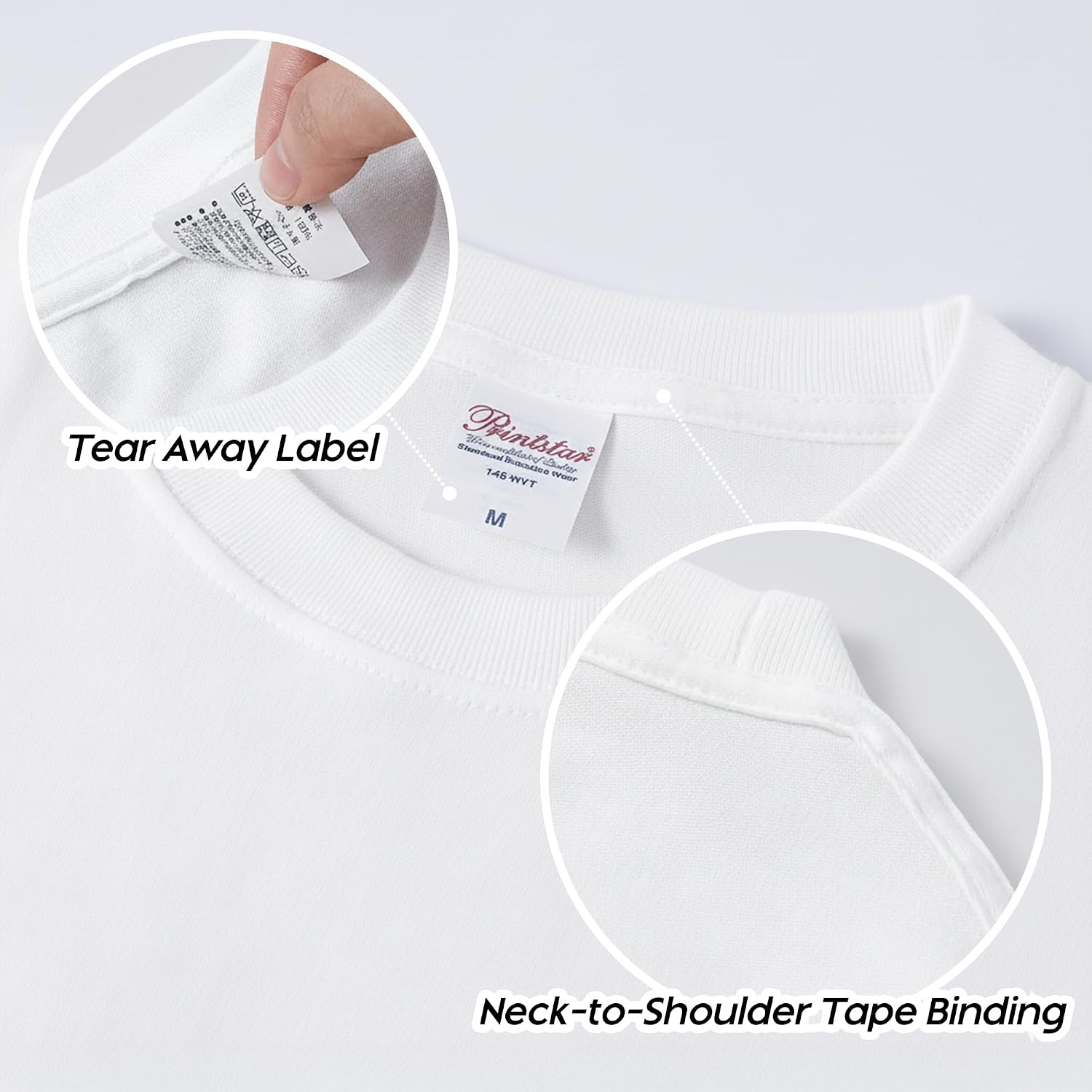Ohoo Men's Relaxed Fit Heavyweight Crew Neck T-Shirt Cotton 100% Short Sleeve with Soft Fabric