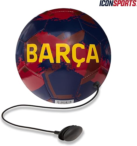 Miniatura 2 de Icon Sports Balón de fútbol de entrenamiento con licencia oficial de clubes internacionales talla 5  FC Barcelona, Navy