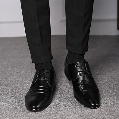 Men's Dress Shoes Classic Pointed-Toe Oxfords Shoes Lace Up Wedding Shoes Business Formal Modern Loafers Shoes