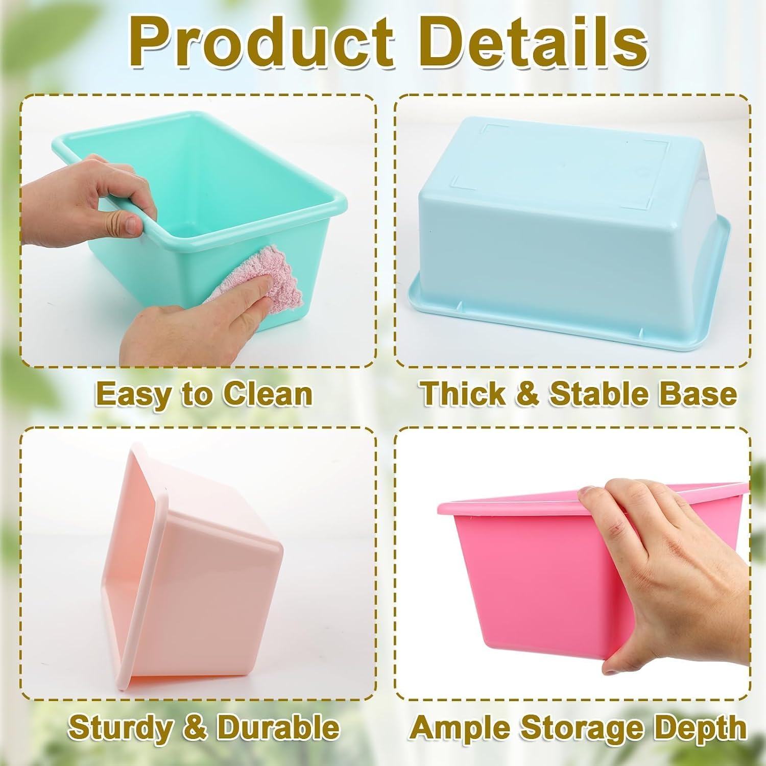 12 Pack Classroom Storage Bins Book Bins for Classroom, Pink Purple image 3