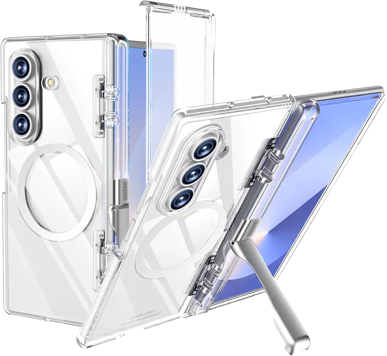 for Samsung Galaxy Z Fold7 Case, [Compatible with Magsafe], [Invisible Kickstand & HD Screen Protector], Anti-Yellowing Protective Phone Case for Samsung Galaxy Z Fold 7, Clear