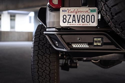 Miniatura 2 de DV8 Offroad Soporte de reubicación de placa trasera para Ford Bronco 2021-2025 | Tornillos al portador de neumáticos OEM y pernos de esquina |