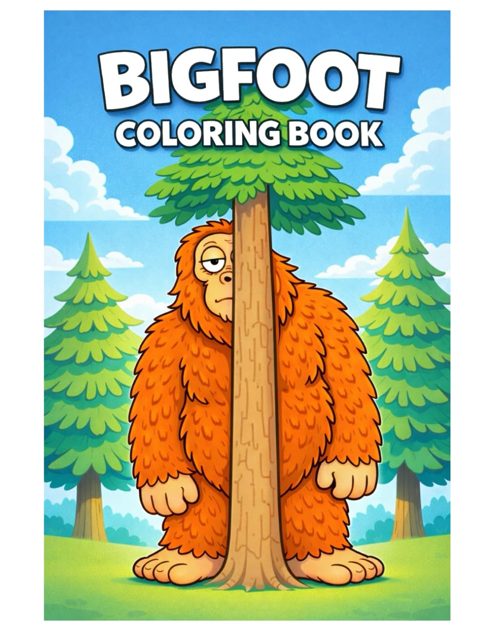 Bigfoot Coloring Book: 50 Fun Bigfoot Coloring Pages with Sasquatch Adventures, Forest Scenes and Cute Woodland Designs for Kids