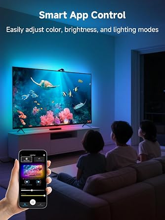 KANTUTOE TV LED Backlight Sync to Screen, 10.5ft LED Lights for 32-50 Inch TVs & PC Monitors, Smart App Control TV Lights that Change with TV, Backlight with Camera, Music Sync Strip Lighting