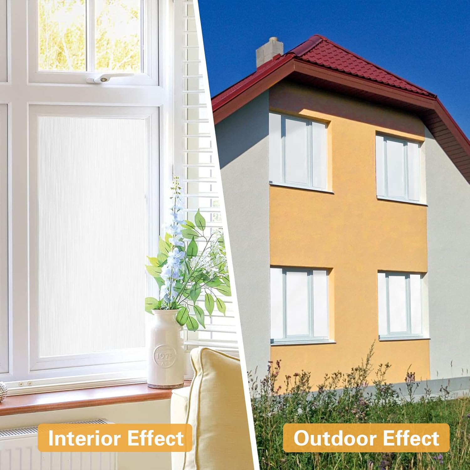 Static Cling Window Privacy Film Tinting Translucent,Window Treatment Opaque Glass Covering Non Adhesive Reusable Door Stickers No Residue,Heat Control,UV Prevention 35.4 Inch x 13.1 Feet